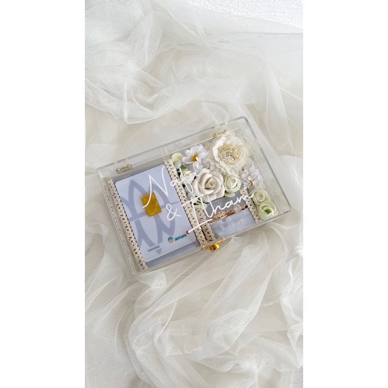 kotak cincin akrilik rustic kotak cincin