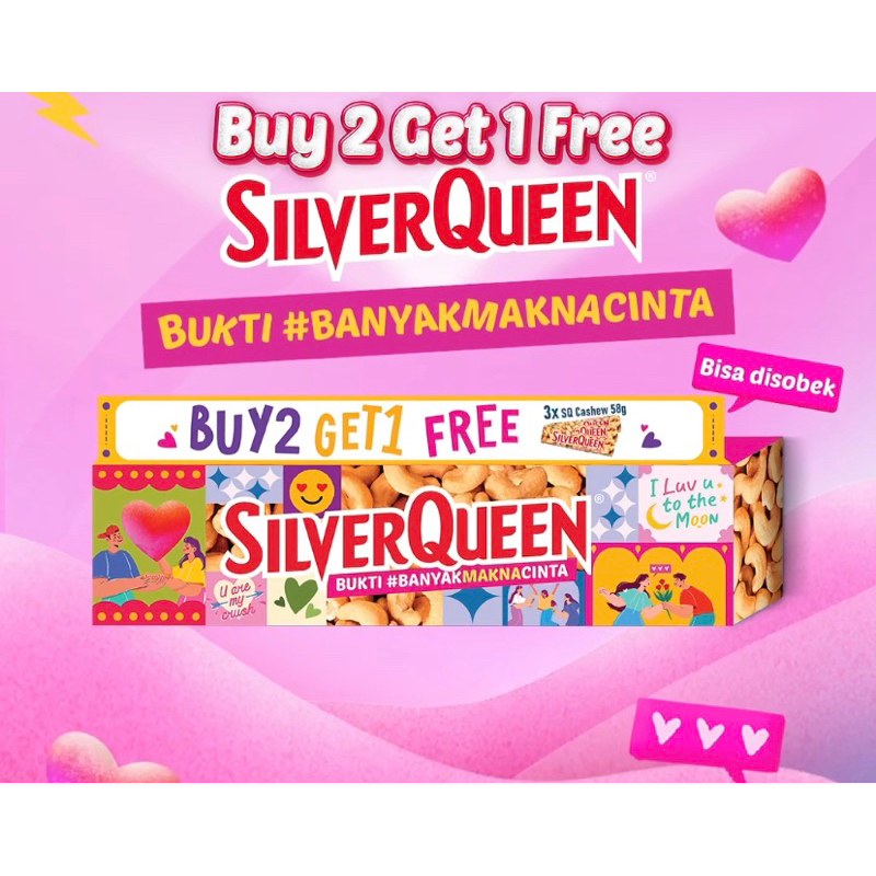 NEW!! PROMO SILVERQUEEN 58 GRAM (UKURAN BESAR) BUY 2 GET 1 CASHEW / MEDE