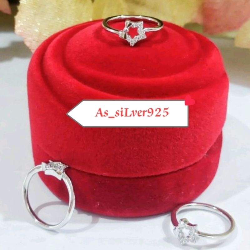CINCIN ANAK PERAK STAR PITA ASLI SILVER 925 LAPIS MAS PUTIH - RING KIDS