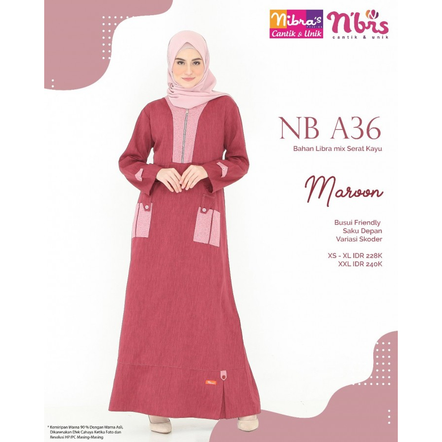 Nibras Gamis NB A36 Maroon