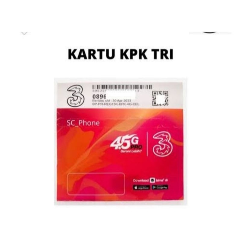 kartu perdana tri kpk segel zero