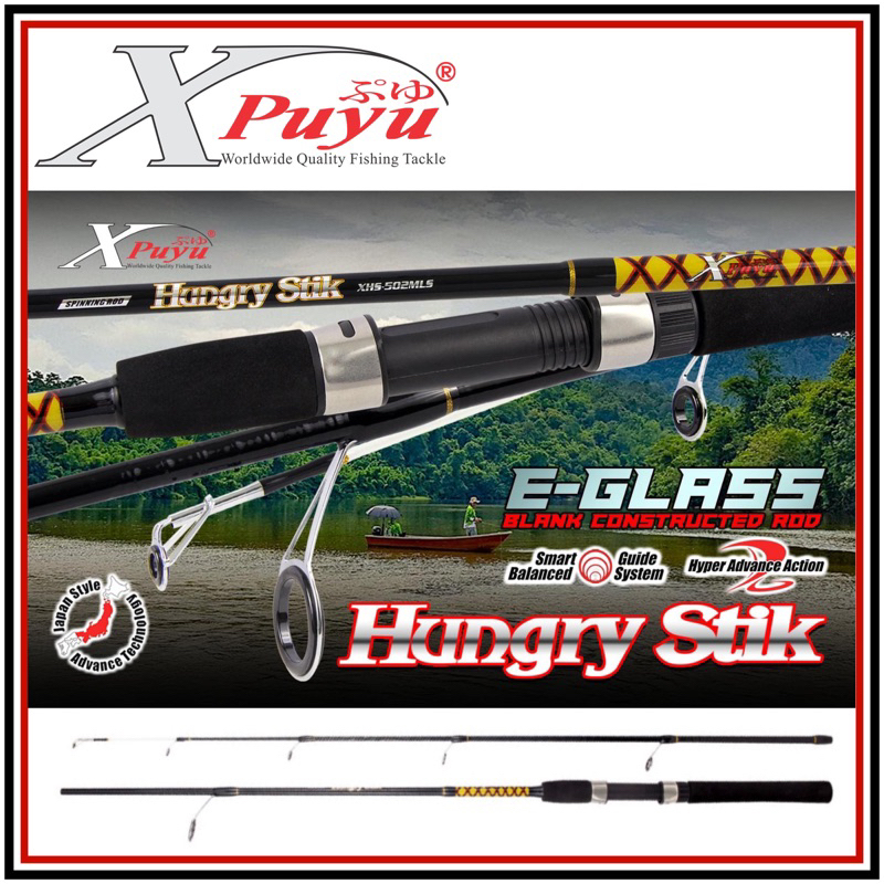 XPUYU HUNGRY STIK E-GLASS ROD JORAN PANCING SPINNING 120/135/150/180