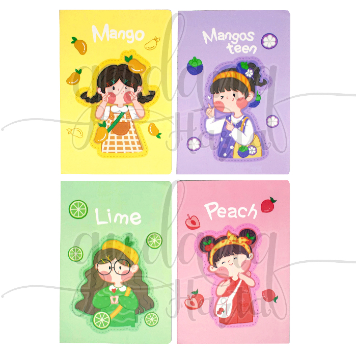 Notebook A5 Fruit Girl Buku Tulis Motif Lime Mango Peach Mangosteen GH 308146