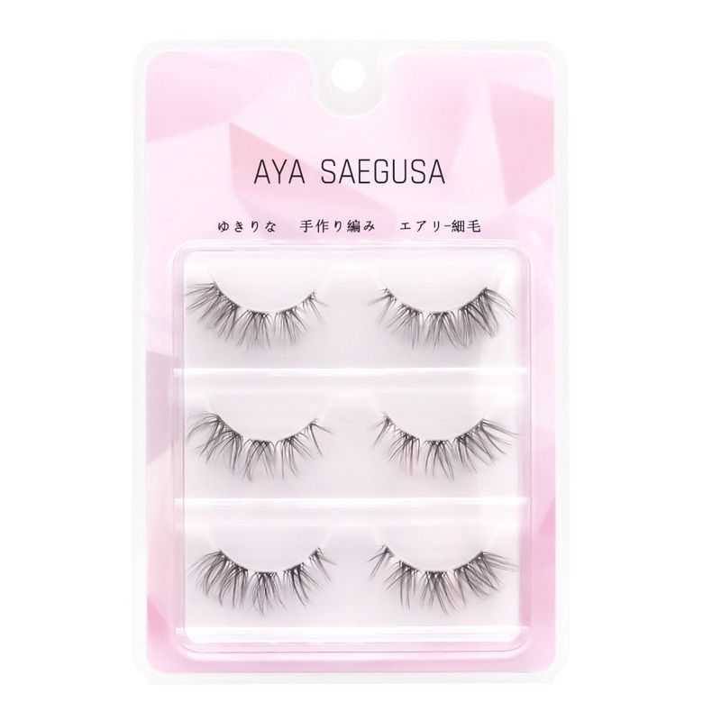 M30 - 3PASANG Air False Eyelashes Comic Eye Japanese Fake Eye Lashes Extension Clear Band Natural Nude Makeup Little Devil