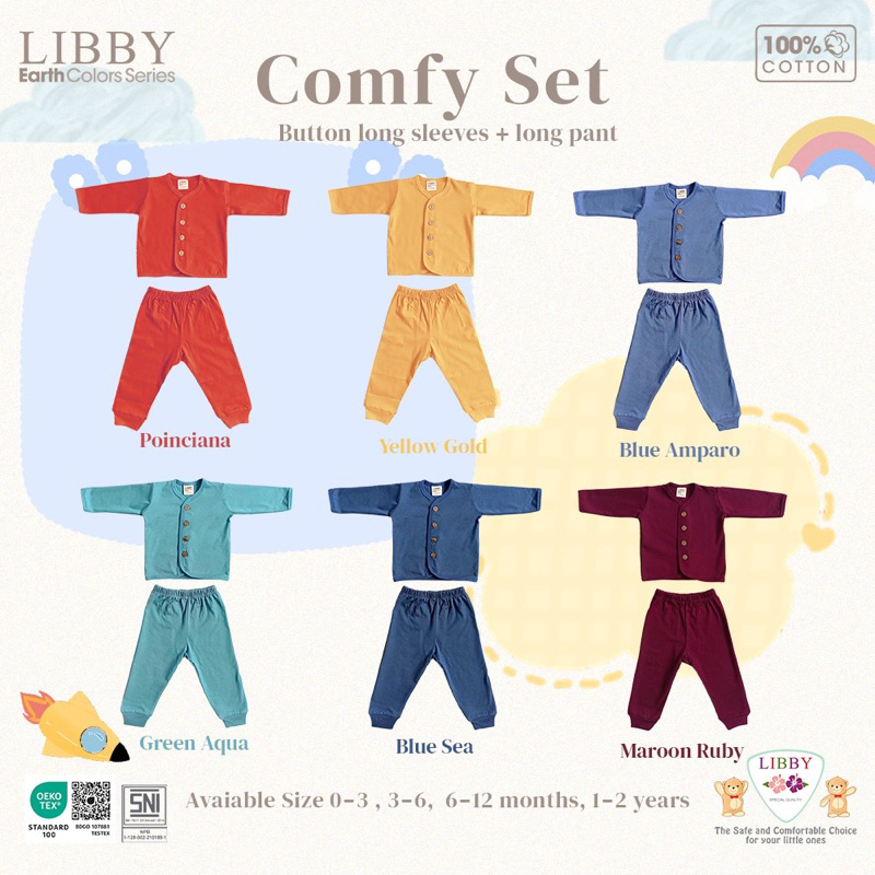 Libby comfy set earth colors series - stelan libby panjang