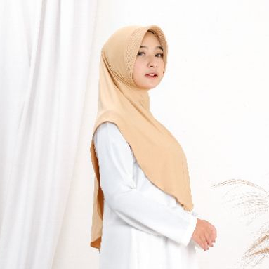 Hijab Instan Jersey | Khimar Jersey Pinguin | Kerudung Sport ukuran L