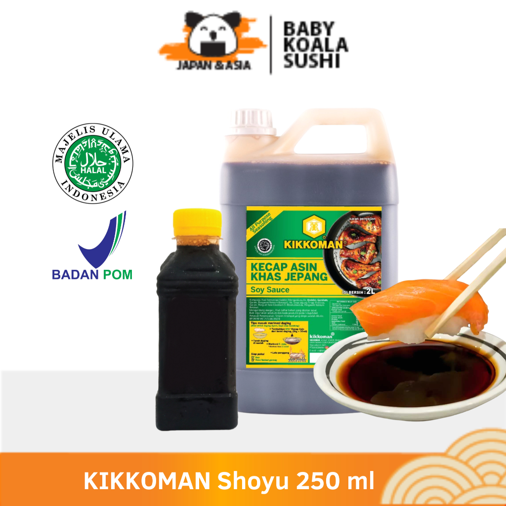 KIKKOMAN Shoyu Kecap Asin Jepang 250 ml Halal