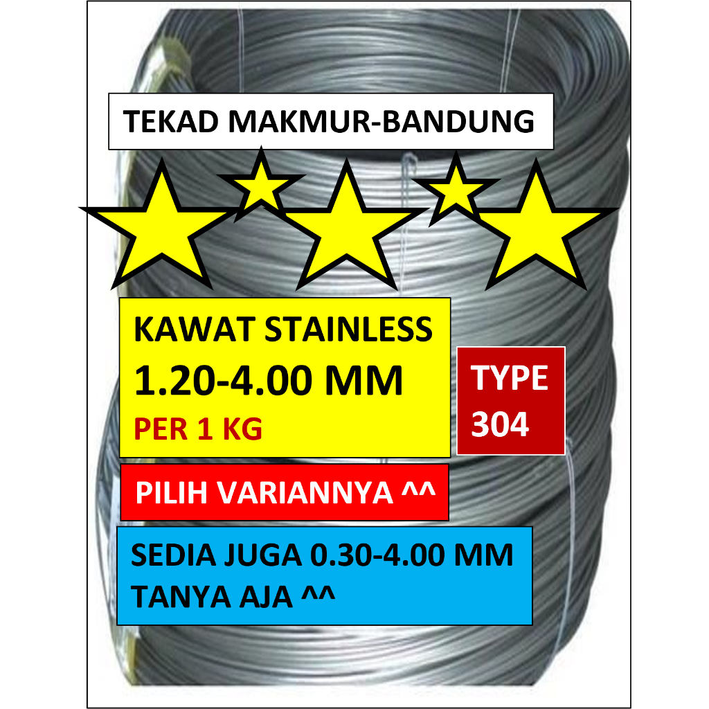 Kawat Stainless Konstantan1.50-4.00 - Per 1 Kg - SS304 Anti Karat