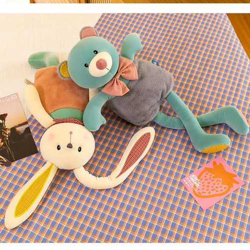 Boneka Bunny Bear Telinga Kaki Bisa Ditarik Bahan Plush