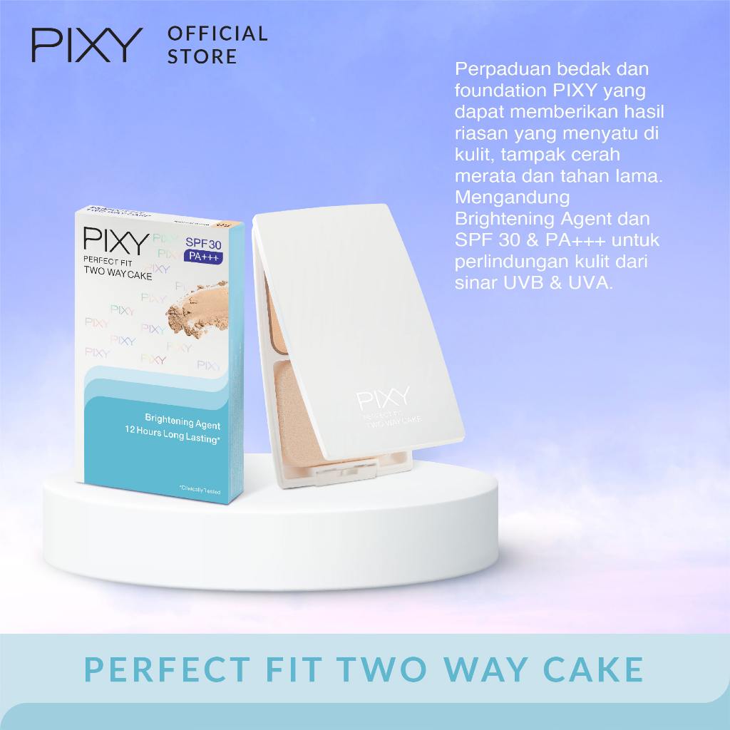 PIXY Perfect Fit Two Way Cake 02 Yellow Beige + Eye Brow Brown