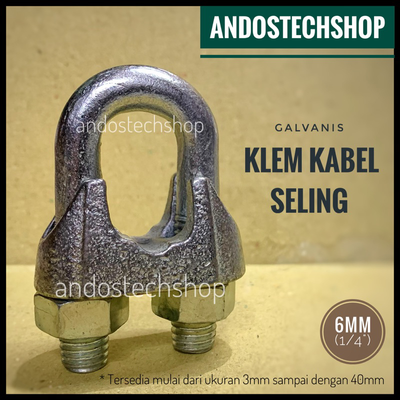 Klem Kabel Seling 6MM / Steel Wire Clamp / Sling 6 MM