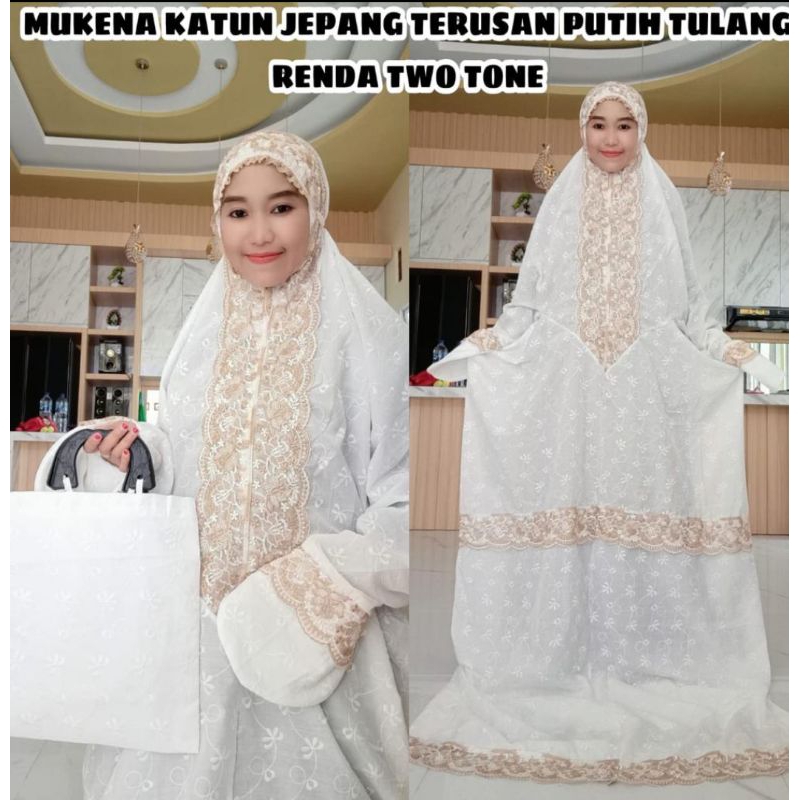 mukena katun jepang terusan
