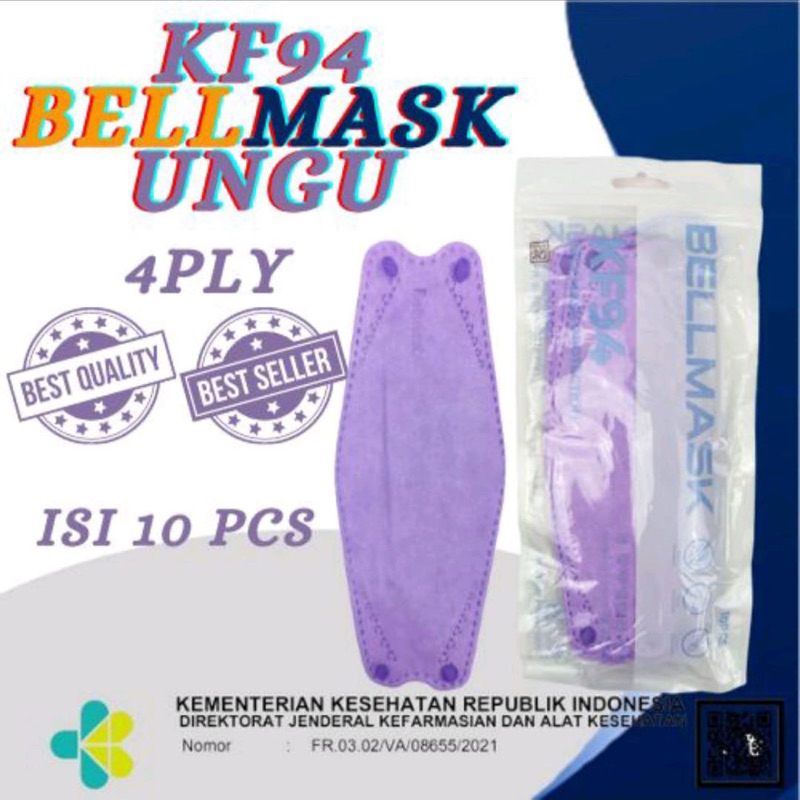 Masker Dewasa KF94 ONCARE Warna isi 10pcs 4ply Protective Mask Semarang