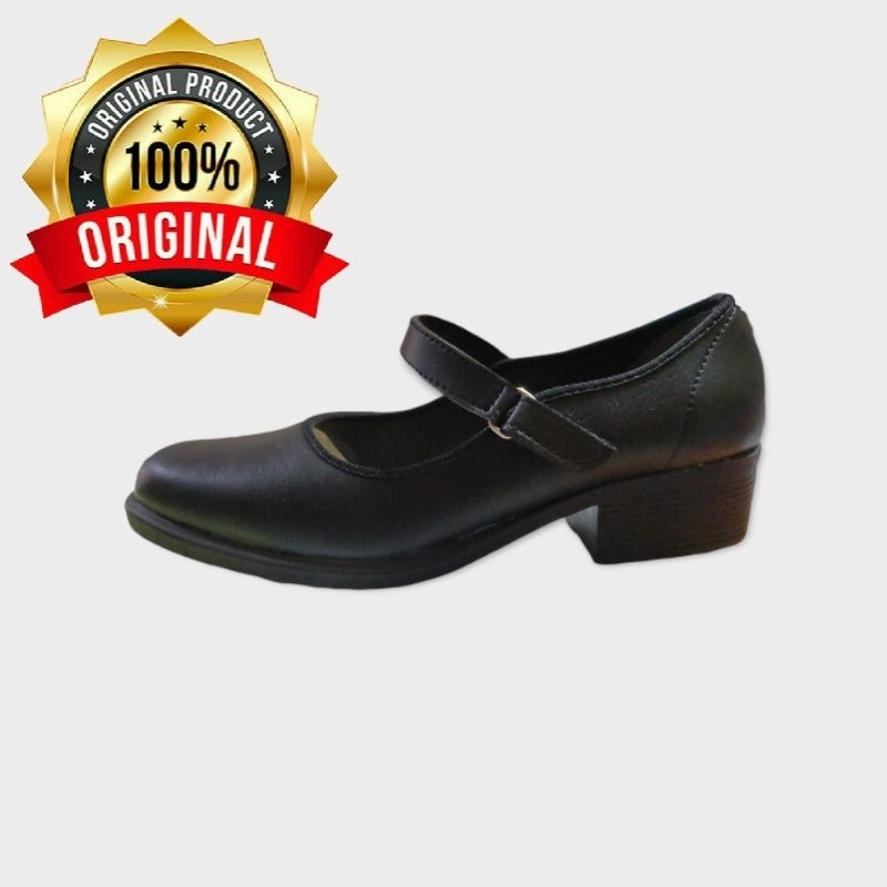 VILANDO 4058 HITAM Sepatu Pantofel Wanita Hitam Sepatu Paskibra Sepatu PDH Sepatu Pansus, Hak 2CM & 