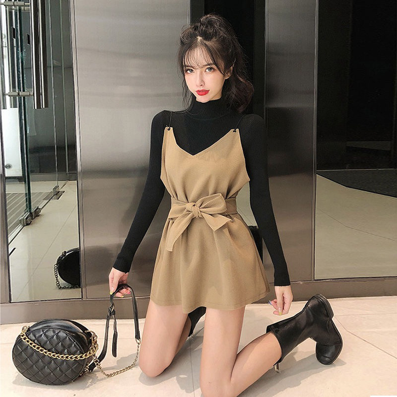 Korean Style Suspender Skirt two-piece set M302