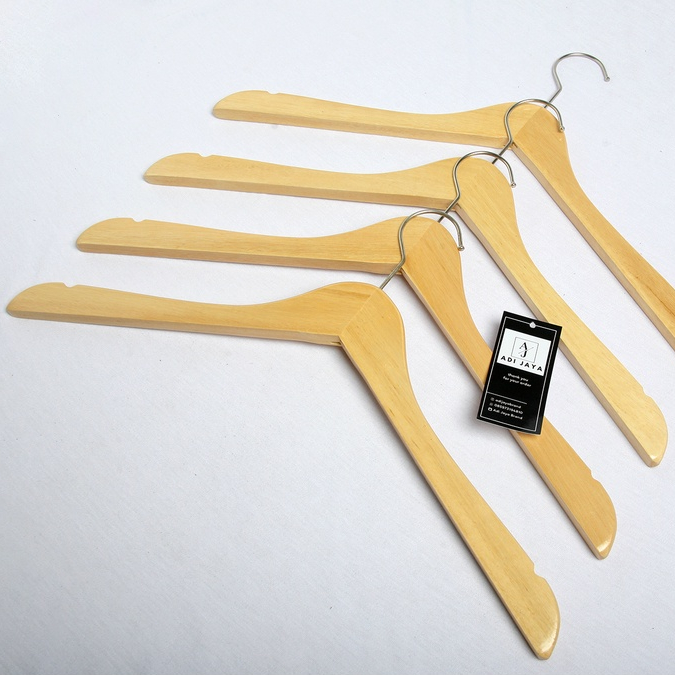 Hanger kayu nat dewasa natural partai besar