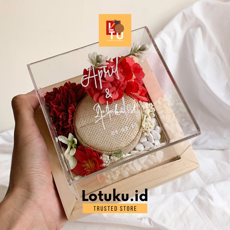 Ring box | box perhiasan cincin | kotak cincin pernikahan rustic | kotak cincin tunangan murah