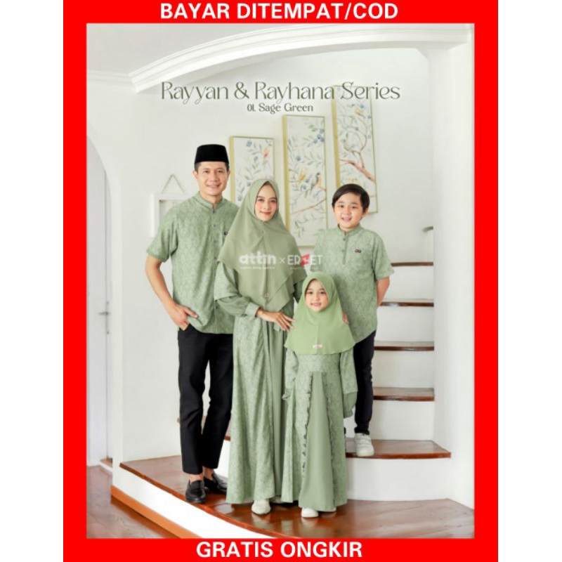 SARIMBIT LEBARAN RAYYAN RAYHANA SAGE GREEN BY ATTIN HIJAB