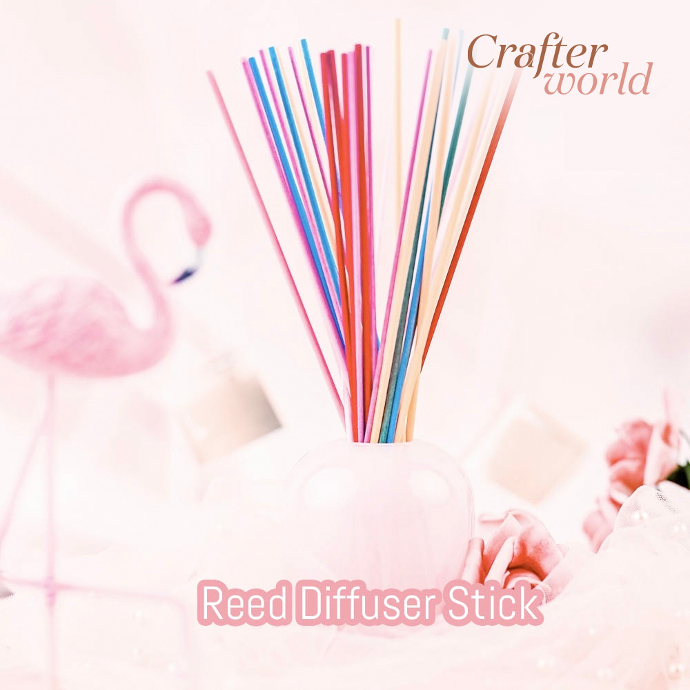 CrafterWorld Reed Diffuser Fiber Stick Hitam Putih Pink 3mm x 20cm humidifier essential oil rattan rotan stik fiber pengahrum ruangan