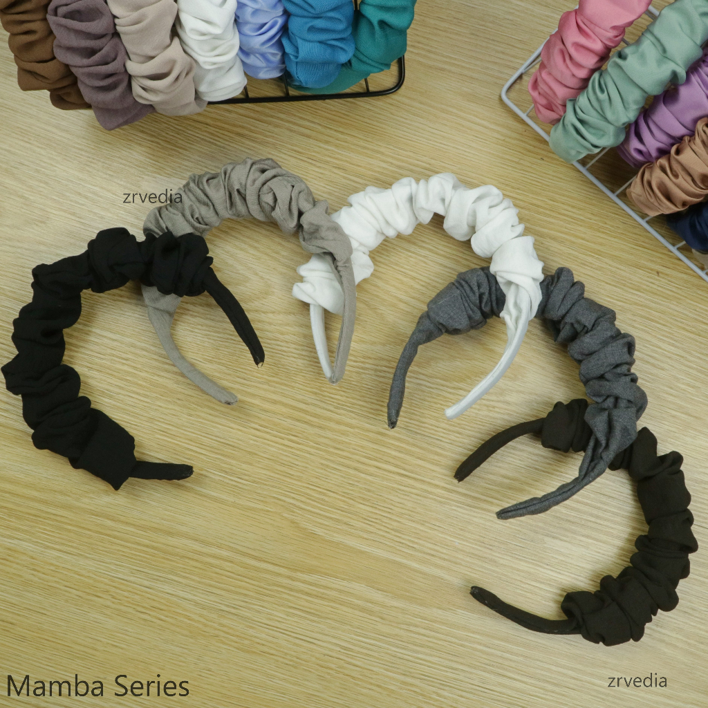 [POLOS] Bando Scrunchie  / Headband Korean Style Bando Kerut Murah Polos Wanita ZR Vedia