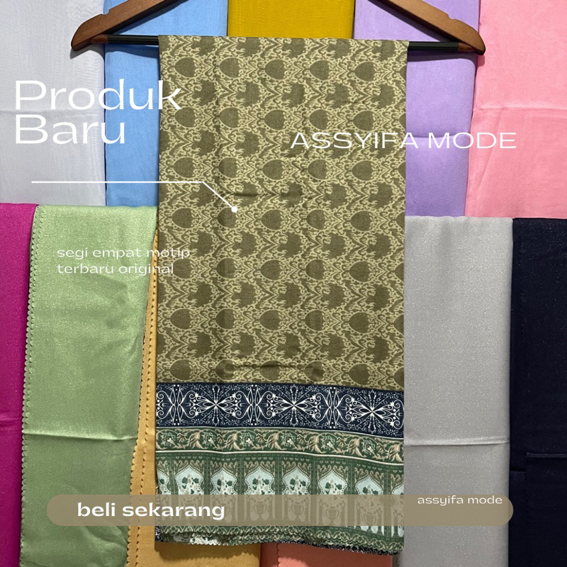 HIJAB VOAL Denay Segi Empat Motip Lasercut Printing Premium / Hijab Voal Motif
