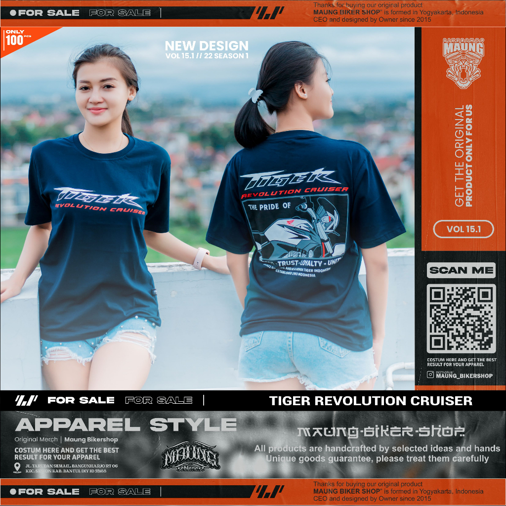 MAUNG_ KAOSTIGER SUPERCRUISER | KAOS TIGER REVO | KAOS BIKER INDONESIA | TSHIRT TIGER REVOLUTION NAV