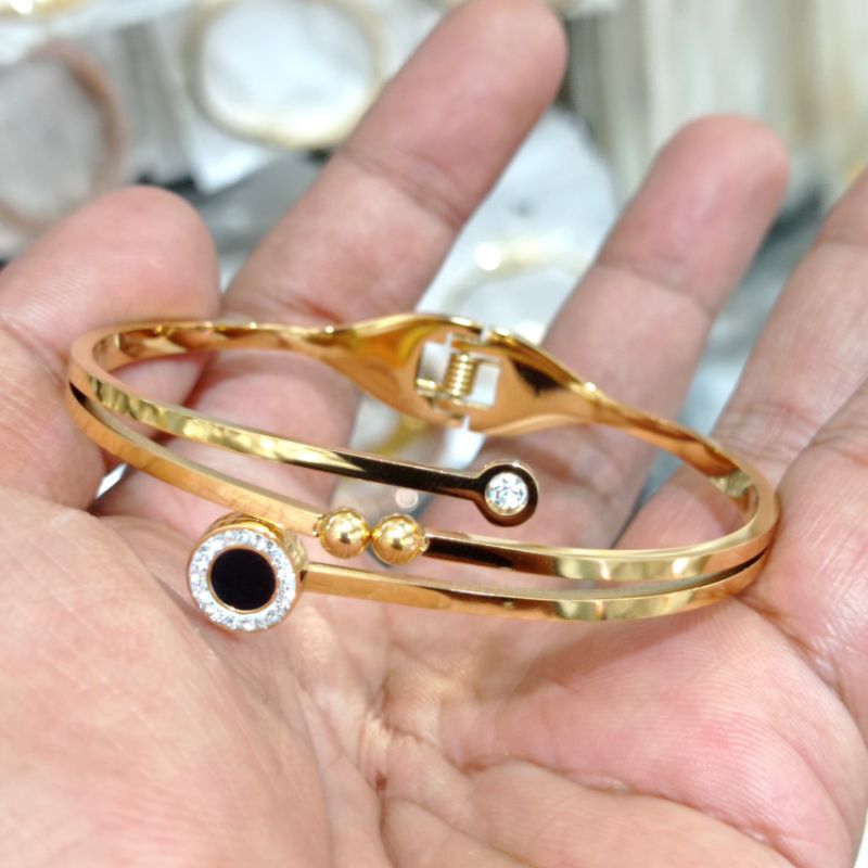 Gelang titanium wanita bangle anti luntur