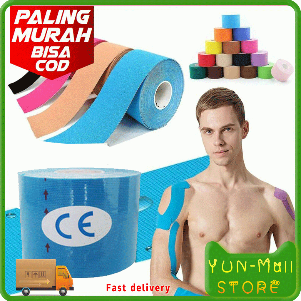 YUN Mall Kanesio Tape / Tapping / Kinesiology Tape  5cm x 5m Termurah Sport And Therapy Tapping Plester Untuk