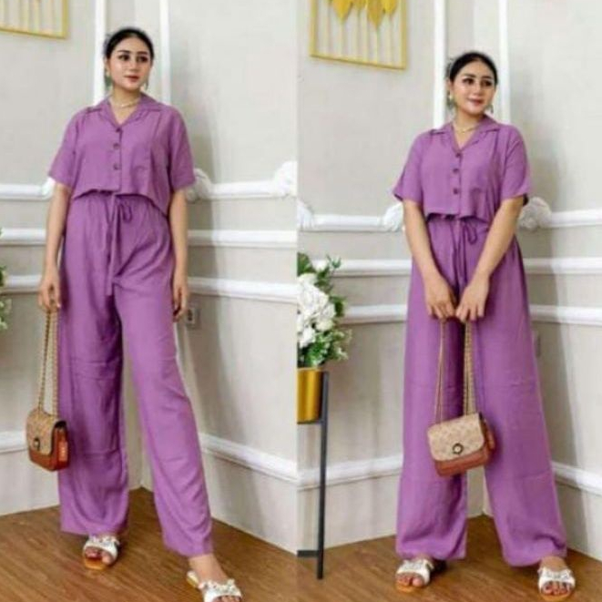 [TERLARIS]Oneset Kulot Crop Sinta / Set Rayon Crop  / New One Set / Set Crop Kulot Wanita