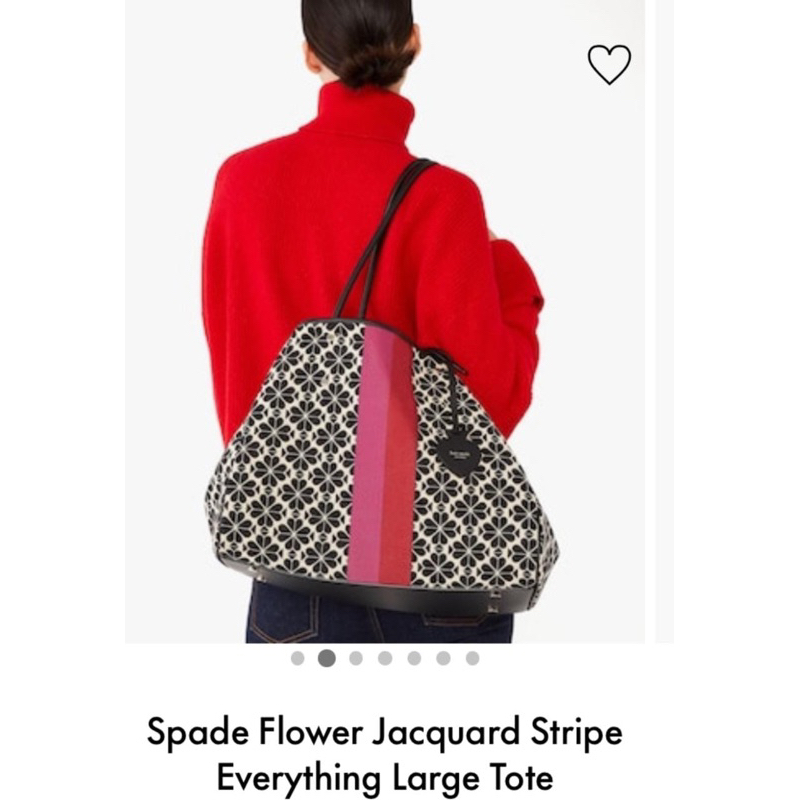 Tas Kate Spade Original Flower Jacquard Everything Large Tote Cream Pink Multi