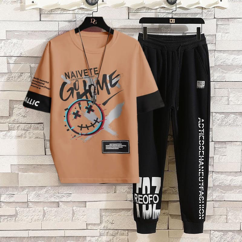 SETELAN BAJU NAI COWOK KAOS LENGAN PENDEK + CELANA JOGGER PANTS PRIA