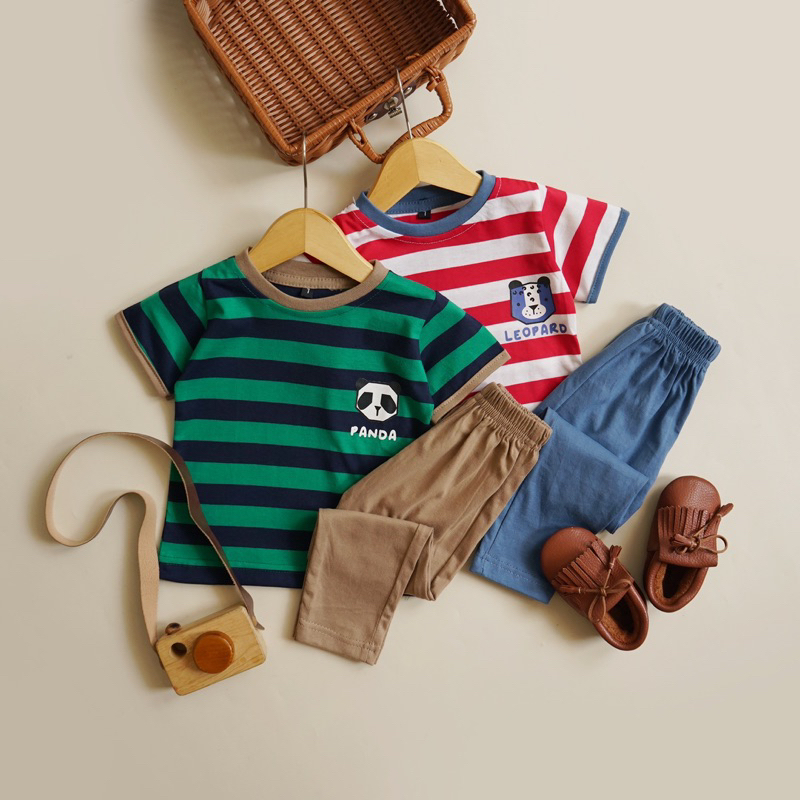 LONG STRIPE ANIMAL Set Anak 6bl-5thn / Setelan Panjang Anak