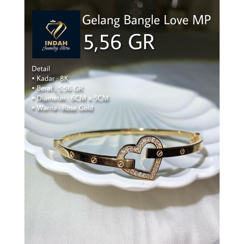 Gelang Bangle Love Cartir Kadar Emas 375%