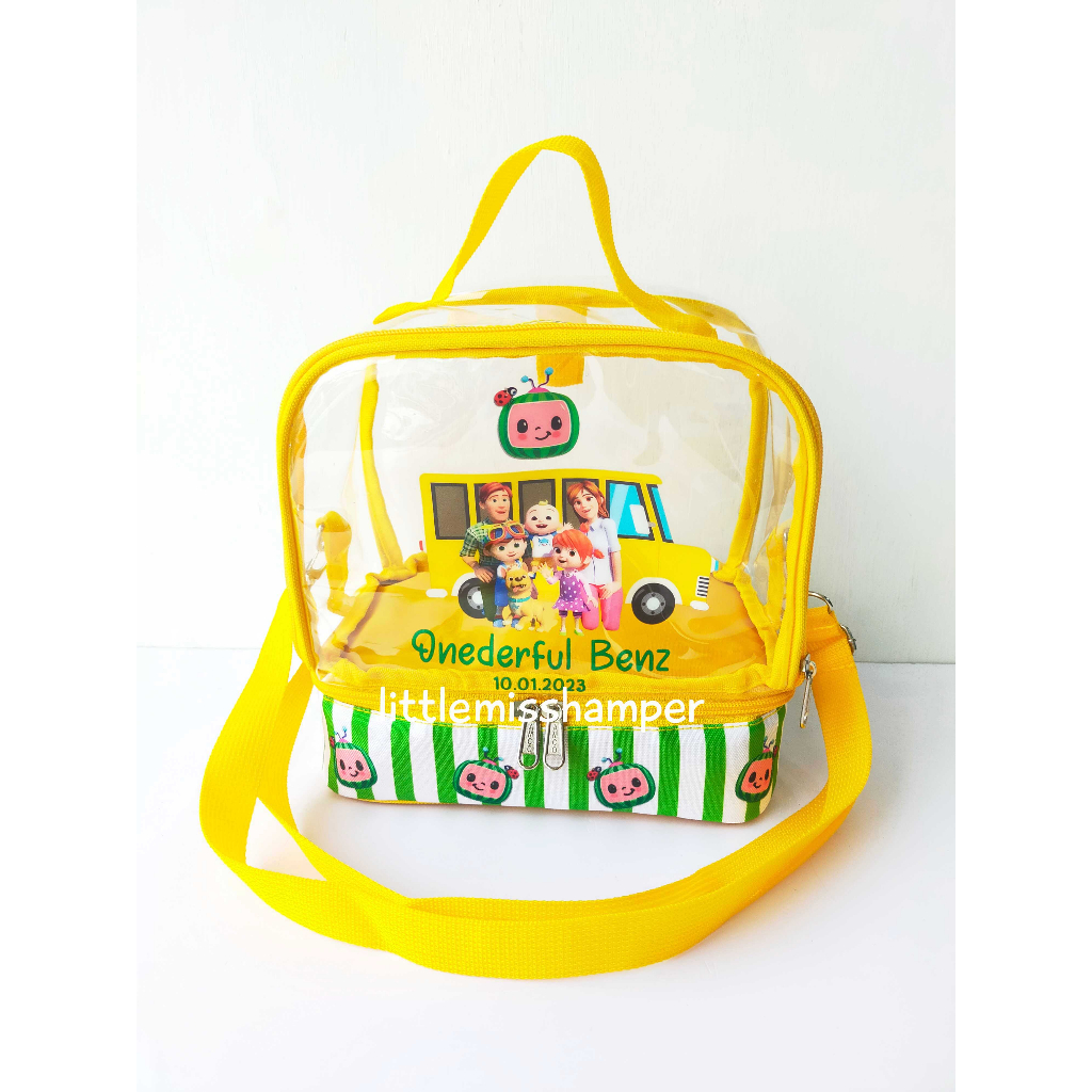 Custom Double decker mika souvenir ulang tahun lunch bag thermal