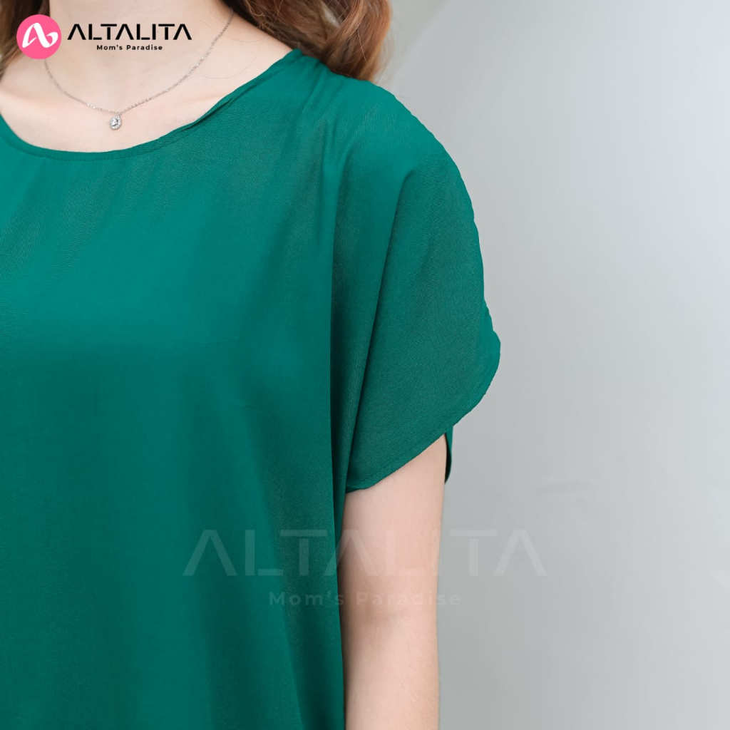 Altalita - Daster Polos Non Busui Bahan Rayon Premium | Daster Kekinian Polos Panjang Selutut Rempel Bawah | Daster Viral Polos Jumbo LD 120