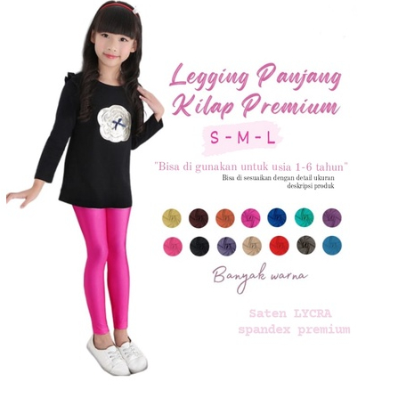 Chelyne Kids Legging Panjang Kilap Deline By Chelyne - Celana Panjang Anak