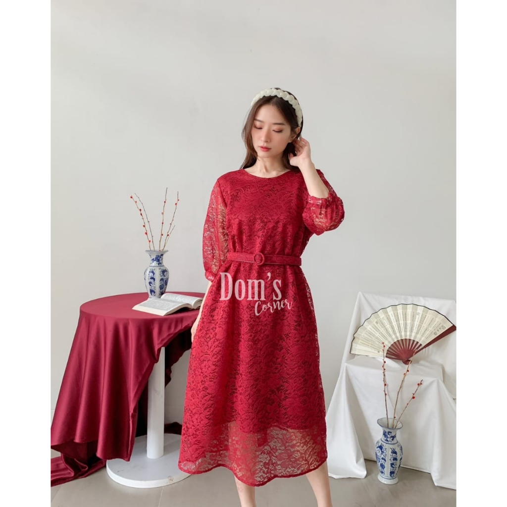 Kumiko dress - puff sleeve dress - gaun pesta - baju pesta - dress wanita - dress brokat