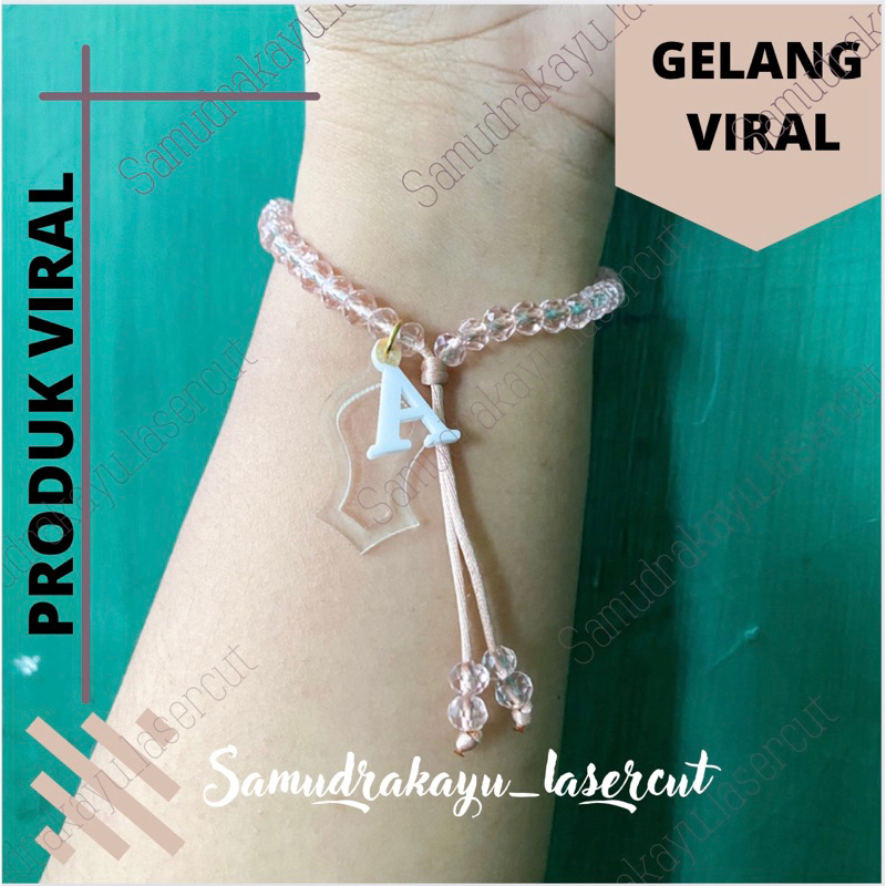 Gelang Crystal Terompah Inisial Huruf