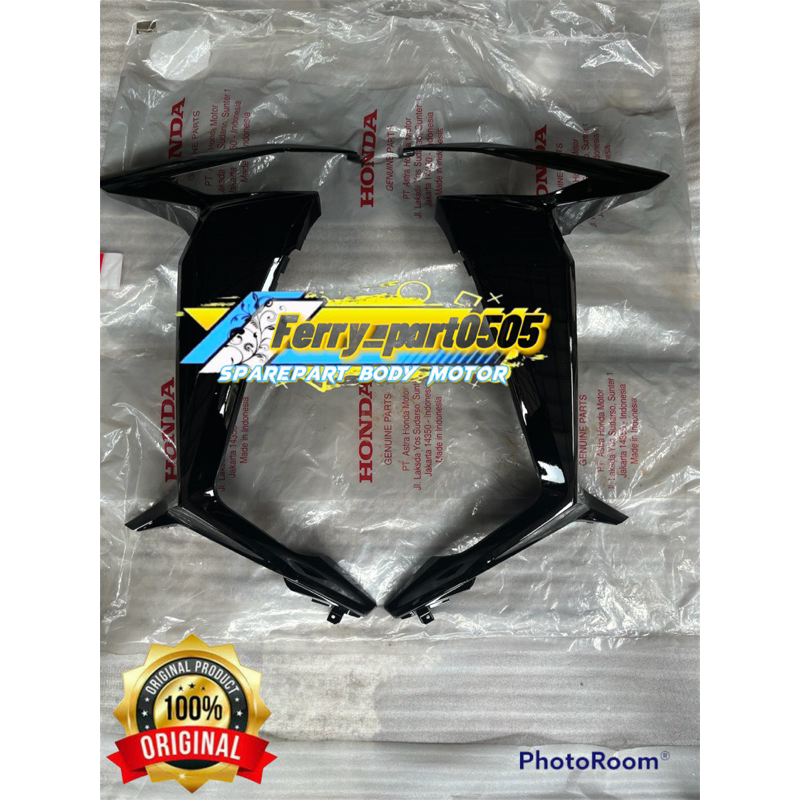 sayap samping tebeng Supra X 125 FI injeksi kanan kiri original hitam glosy