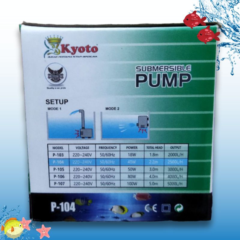 PROMO MURAH Pompa Kolam Aquarium air mancur KYOTO P 104