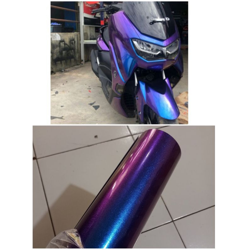 sticker skotlet stiker scotlet motor warna pelangi bunglon glossy