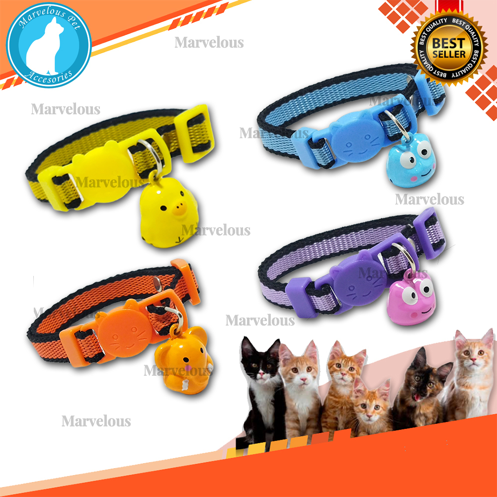 Kalung Kucing Murah Motif Garis Besar Lonceng Karakter / Kalung Kucing Liontin Karakter