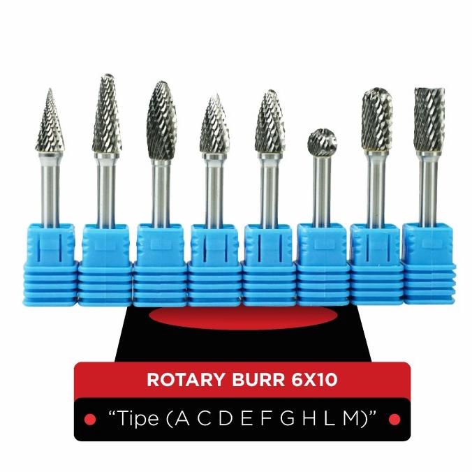 Mata Bor Tuner | Rotary Burr 6x10 | Tipe (A C D E F G H L M)