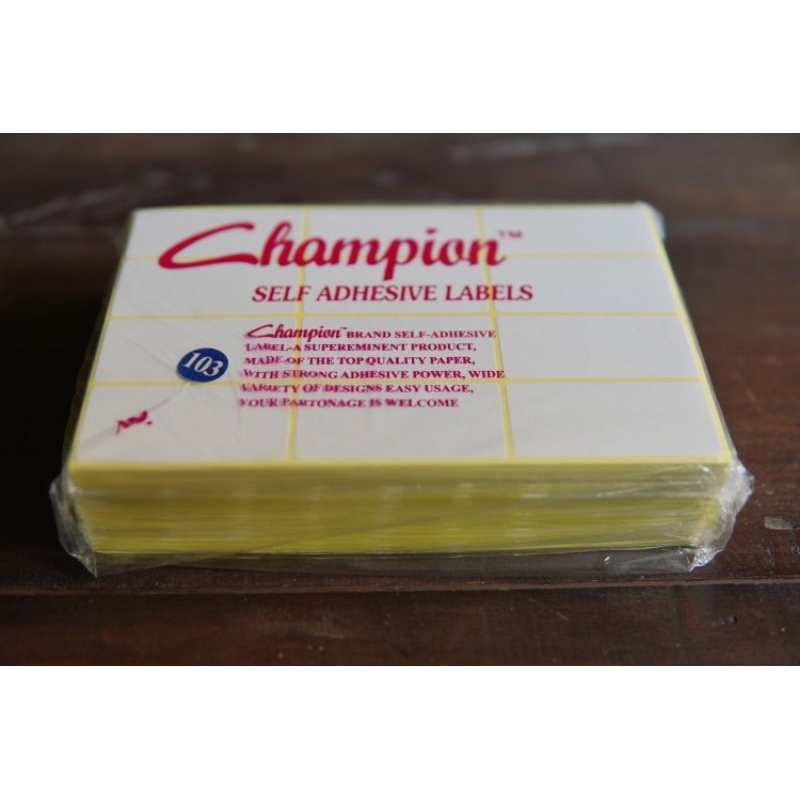 

label undangan 103 champion ASLI isi 10 lbr termurah ( 1 pk : 25 plastik)