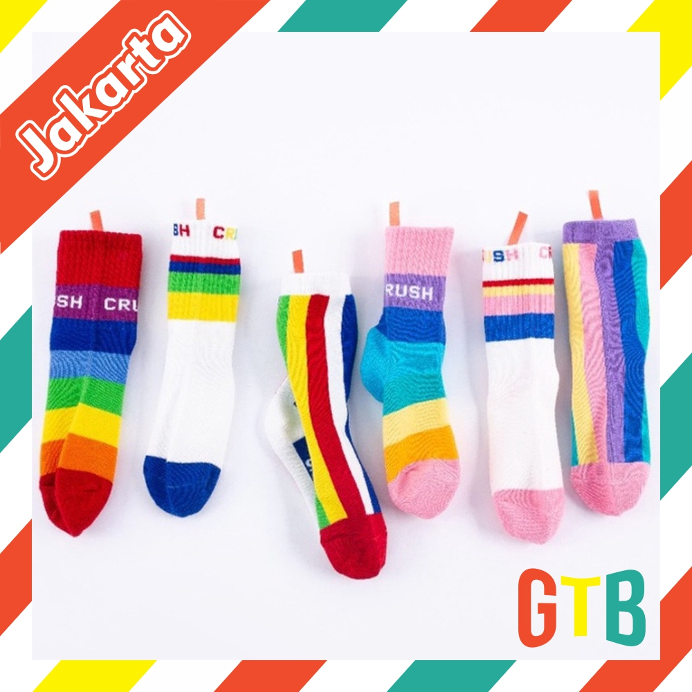 GTB Kaos Kaki Anak Motif Rainbow Crush Kaus Kaki Bayi Lucu KK067