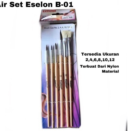 

✨Ready stock di Ballermall✨ - set lukis kuas kayu Kuas Lukis Set Murah Eselon / Brush Set Eselon B-01 / Kuas Lukis