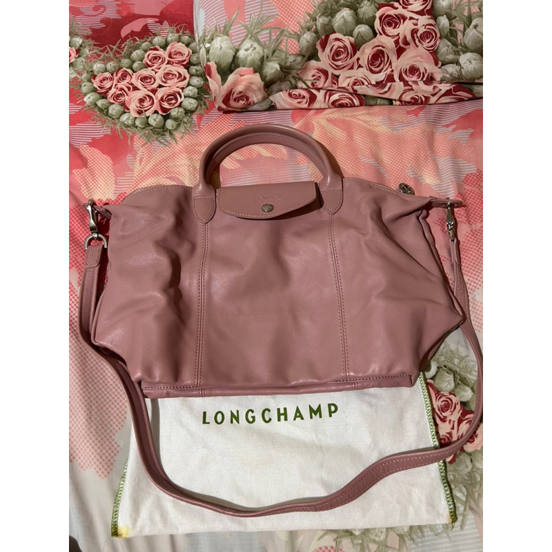 Long champ le pliage cuir medium