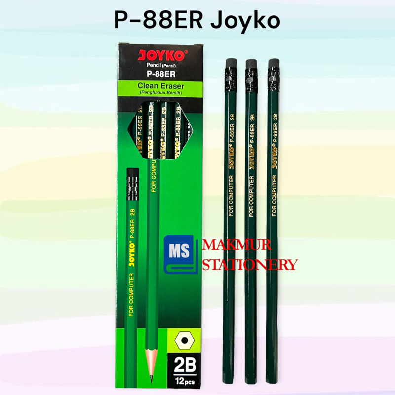 

Pensil 2B Joyko Hijau + Penghapus P 88ER (12 Pcs)