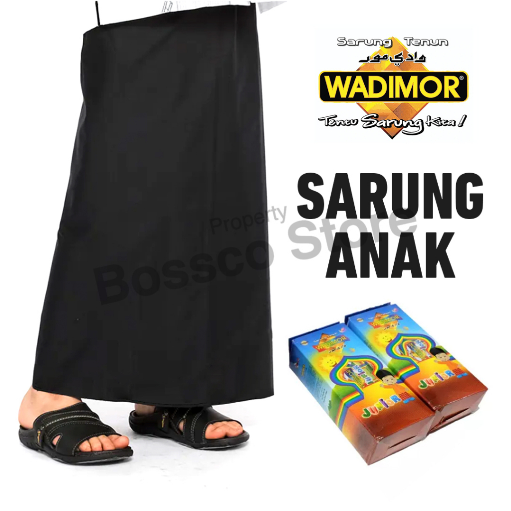 Sarung Anak WADIMOR Junior SD SMP Polos Hitam Putih sarung anak kecil sarung kids sarung laki sarung cowo cowok  sarung anak laki sarung murah diskon sarung premium sarung anak hitam polos  sarung anak SD SMP sarung laki laki