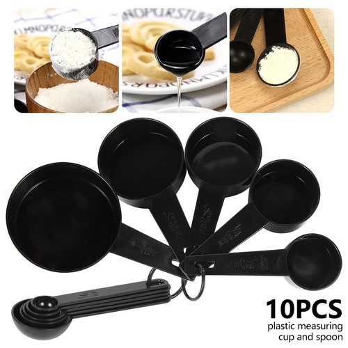 Sendok Takar HITAM 10 in 1 Akurasi Ukur Bumbu Dapur Takaran 10IN1 NEW